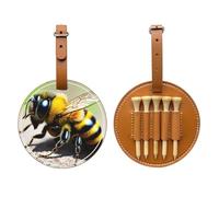 WXZYFP Sac de rangement pour tees de golf en cuir synthétique imprimé sur un seul côté, motif à 5 punaises avec un clip de ceinture de 20 cm.