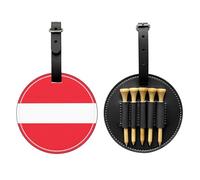 WXZYFP Sac de rangement pour tees de golf en cuir synthétique imprimé sur un seul côté, motif drapeau autrichien noir, design à 5 points avec clip ceinture de 20 cm.