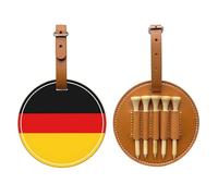 WXZYFP Sac de rangement pour tees de golf en cuir synthétique imprimé sur un seul côté, motif drapeau allemand, 5 points avec clip ceinture de 20 cm.