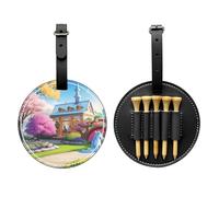 WXZYFP Sac de rangement pour tees de golf en cuir synthétique imprimé sur un seul côté, motif licorne conte de fées, design à 5 points avec clip ceinture de 20 cm.