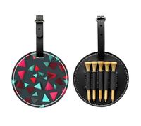 WXZYFP Sac de rangement pour tees de golf en cuir synthétique noir avec motif triangulaire, motif à 5 points avec un clip ceinture de 20 cm.