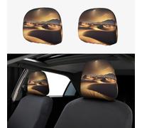WXZYFP Sahara Desert Lot de 2 housses pour appuie-tête de voiture, adaptées à la plupart des voitures, fermeture par bande élastique, installation directe, facile à démonter