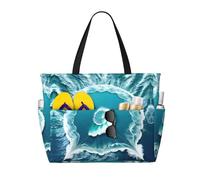 WXZYFP Sea of Love C'est un sac de plage de grande capacité fabriqué en 100 % polyester et dispose de 7 poches qui peuvent contenir beaucoup d'articles.