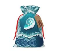 WXZYFP Sea of Love Sac cadeau en lin avec cordon de serrage pour Noël, anniversaire, fête, facile à laver