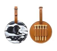WXZYFP Seals on Ice Brown Sac de rangement pour tees de golf en cuir synthétique imprimé sur un seul côté, design à 5 points avec clip ceinture de 20 cm.