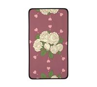 WXZYFP Serviette en polaire corail 40,6 x 71,1 cm, rose blanche de l'amour, bonne absorption de l'eau, fine et non pelucheuse, douce pour la peau et confortable.