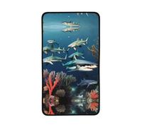 WXZYFP Serviette en polaire corail de 40,6 x 71,1 cm, requins sous la mer, bonne absorption de l'eau, fine et non pelucheuse, douce pour la peau et confortable.