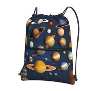 WXZYFP Solar System Planets Sac à dos avec cordon de serrage, tissu imperméable, matériau léger, unisexe