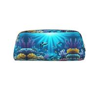 WXZYFP Submarine Coral Rays : la trousse est fabriquée en cuir croisé (PVC), doublure 100 % polyester et impression plein écran