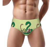 WXZYFP Sunflower Seeds Earthworm Snake Slip pour homme avec design tridimensionnel en forme de U, soutien libre et taille élastique., Noir/blanc, S taille courte