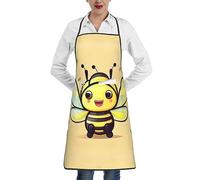 WXZYFP Tablier de cuisine imprimé abeille jaune - Imperméable et résistant à l'huile - Peinture de barbecue de chef - Blanc - Taille unique