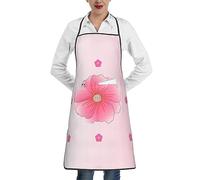 WXZYFP Tablier de cuisine imprimé avec œillets floraux, imperméable et résistant à l'huile, peinture de barbecue de chef, blanc, taille unique
