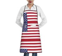 WXZYFP Tablier de cuisine imprimé drapeau américain, imperméable et résistant à l'huile, peinture de barbecue de chef