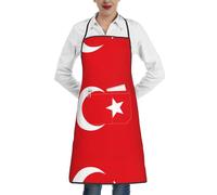 WXZYFP Tablier de cuisine imprimé drapeau de la Turquie - Imperméable et résistant à l'huile - Peinture pour barbecue de chef