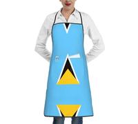 WXZYFP Tablier de cuisine imprimé drapeau de Sainte-Lucie - Imperméable et résistant à l'huile - Peinture pour barbecue de chef