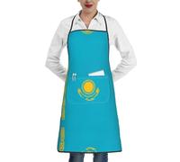 WXZYFP Tablier de cuisine imprimé drapeau du Kazakhstan - Imperméable et résistant à l'huile - Peinture pour barbecue de chef