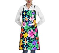 WXZYFP Tablier de cuisine imprimé fleurs colorées, imperméable et résistant à l'huile, peinture de barbecue de chef