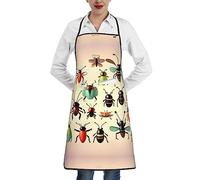 WXZYFP Tablier de cuisine imprimé petits insectes de dessin animé, imperméable et résistant à l'huile, peinture de barbecue de chef