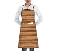 WXZYFP Tablier imprimé avec texture de couleur bois originale, tablier de cuisine, imperméable et résistant à l'huile, peinture de barbecue de chef