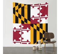 WXZYFP Tapisserie de décoration murale drapeau de l'État du Maryland, texture douce, adaptée à toutes les scènes et saisons à l'intérieur et à l'extérieur