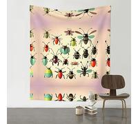 WXZYFP Tapisserie murale de dessin animé petits insectes, texture douce, adaptée à toutes les scènes et saisons à l'intérieur et à l'extérieur