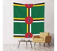 WXZYFP Tapisserie murale drapeau du Commonwealth de la Dominique 152,4 x 129,5 cm (vertical), adaptée pour suspension murale, pique-nique, texture douce, facile à organiser