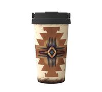 WXZYFP Tasse à café froide portable à motifs amérindiens, acier inoxydable 304, facile à transporter, ouverture en une seule touche du couvercle de la tasse, pratique pour boire