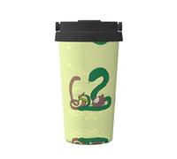 WXZYFP Tasse à café froide portable avec graines de tournesol, vers de terre, serpent, acier inoxydable 304, facile à transporter, ouverture en une seule touche du couvercle de la tasse, pratique pour