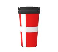 WXZYFP Tasse à café froide portable drapeau danois du Danemark, acier inoxydable 304, facile à transporter, ouverture en une seule touche du couvercle de la tasse, pratique pour boire