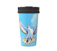 WXZYFP Tasse à café froide portable Mouettes en vol, acier inoxydable 304, facile à transporter, ouverture en une seule touche du couvercle de la tasse, pratique pour boire