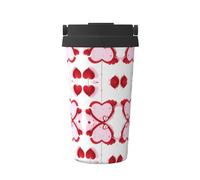 WXZYFP Tasse à café froide portable petit cœur rouge, acier inoxydable 304, facile à transporter, ouverture en une seule touche du couvercle de la tasse, pratique pour boire