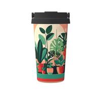 WXZYFP Tasse à café froide portable pour plantes vertes en pot, acier inoxydable 304, facile à transporter, ouverture en une seule touche du couvercle de la tasse, pratique pour boire