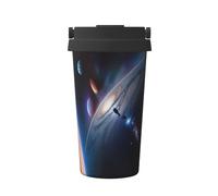WXZYFP Tasse à café froide portable Un univers fascinant, acier inoxydable 304, facile à transporter, ouverture en une seule touche du couvercle de la tasse, pratique pour boire
