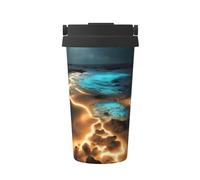 WXZYFP Tasse à café froide portable vue sous la lune, acier inoxydable 304, facile à transporter, ouverture en une seule touche du couvercle de la tasse, pratique pour boire