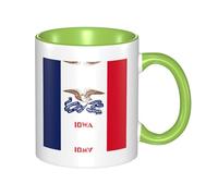 WXZYFP Tasse en céramique bicolore avec drapeau de l'État de l'Iowa (double face), peut être utilisée pour l'eau potable ou comme artisanat