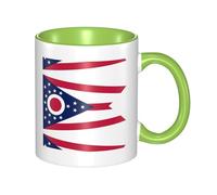 WXZYFP Tasse en céramique bicolore avec drapeau de l'État de l'Ohio (double face), peut être utilisée pour l'eau potable ou comme artisanat
