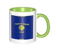 WXZYFP Tasse en céramique bicolore avec drapeau de l'État de l'Oregon (double face), peut être utilisée pour l'eau potable ou comme artisanat