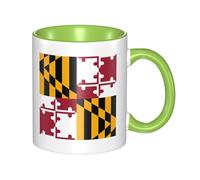 WXZYFP Tasse en céramique bicolore avec drapeau de l'État du Maryland (double face), peut être utilisée pour l'eau potable ou comme artisanat