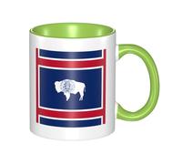 WXZYFP Tasse en céramique bicolore avec drapeau de l'État du Wyoming (double face), peut être utilisée pour l'eau potable ou comme artisanat