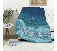 WXZYFP The Deep Blue Sea Couverture douillette en flanelle imprimée d'un seul côté 101,6 x 152,4 cm, convient pour un usage domestique ou comme cadeau
