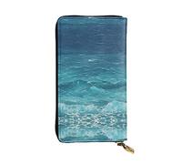 WXZYFP The Deep Blue Sea Portefeuille long en cuir imprimé double face, unisexe, 12 emplacements pour cartes de crédit, 3 emplacements pour espèces, noir, taille unique