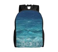 WXZYFP The Deep Blue Sea Sac à dos intégral imprimé d'un seul côté, adapté pour les voyages, le sport, le travail, tissu imperméable, noir, taille unique