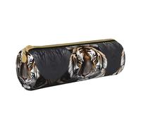 WXZYFP Tiger at Rest Trousse à crayons en cuir croisée respectueuse de l'environnement, légère et portable, adaptée pour un usage quotidien.