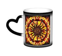 WXZYFP Tourner la flamme noire. C'est une tasse qui change de couleur, noire pour le froid et blanche pour la chaleur, et plus durable après le lavage à la main. Pyjama à manches courtes pour femme