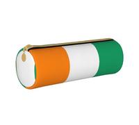 WXZYFP Trousse à crayons en cuir croisé avec drapeau de la Côte d'Ivoire respectueuse de l'environnement, légère et portable, adaptée pour un usage quotidien.