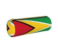 WXZYFP Trousse à crayons en cuir croisé avec drapeau de la Guyane respectueuse de l'environnement, légère et portable, adaptée pour un usage quotidien.