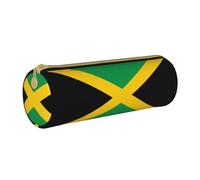 WXZYFP Trousse à crayons en cuir croisé avec drapeau de la Jamaïque respectueuse de l'environnement, légère et portable, adaptée pour un usage quotidien.