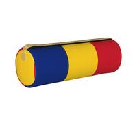 WXZYFP Trousse à crayons en cuir croisé avec drapeau de la Roumanie respectueuse de l'environnement, légère et portable, adaptée pour un usage quotidien.