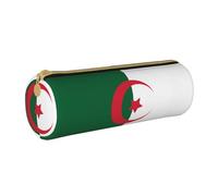 WXZYFP Trousse à crayons en cuir croisé avec drapeau de l'Algérie respectueuse de l'environnement, légère et portable, adaptée pour un usage quotidien.