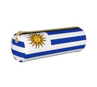 WXZYFP Trousse à crayons en cuir croisé avec drapeau de l'Uruguay respectueuse de l'environnement, légère et portable, adaptée pour un usage quotidien.